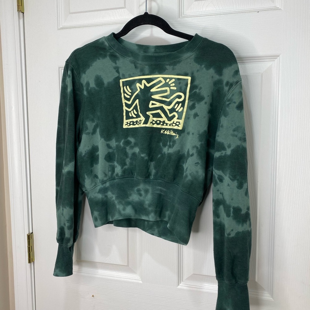 Keith Haring Green Graphic Sweatshirt - Picture 2 of 11